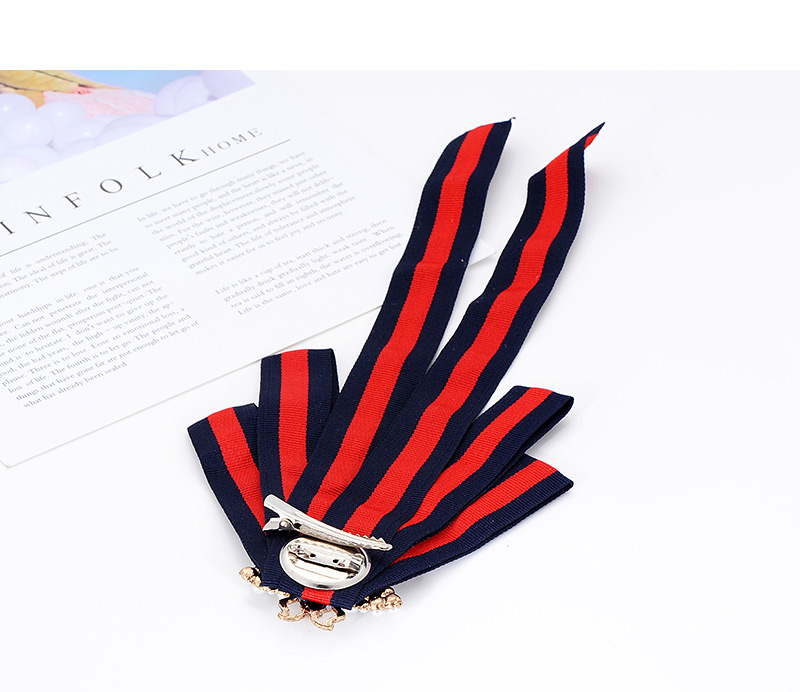 Fashion Red+black Stripe Pattern Decorated Bowknot Brooch,Korean Brooches