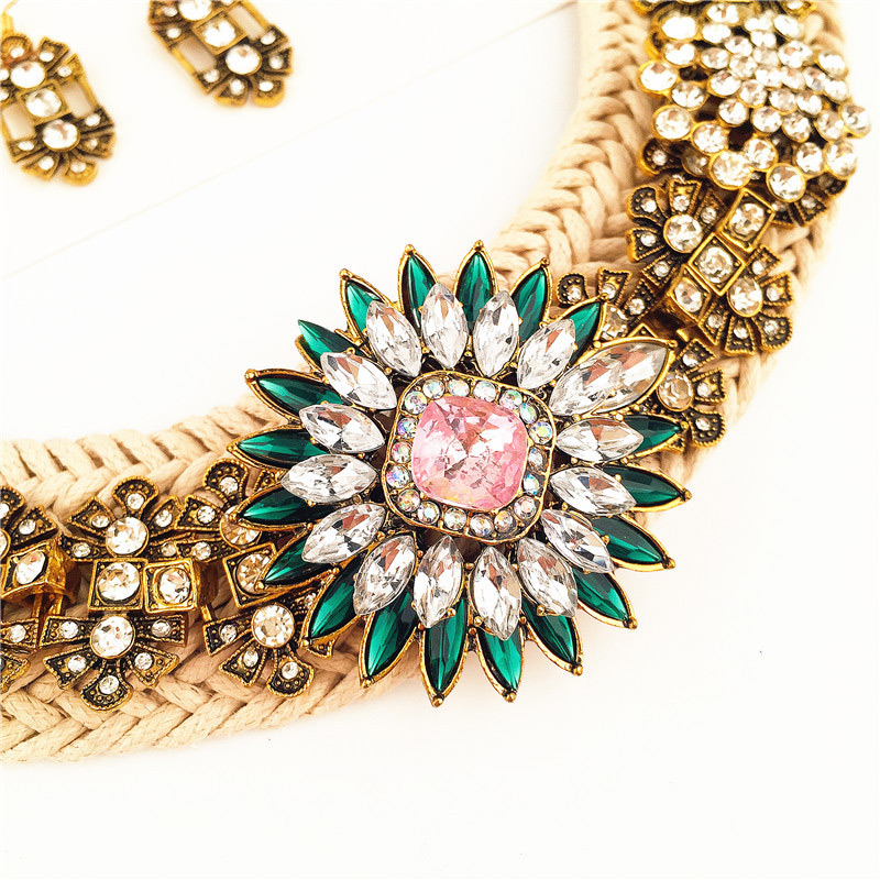 Fashion Beige Full Diamond Decorated Jewelry Sets,Jewelry Sets
