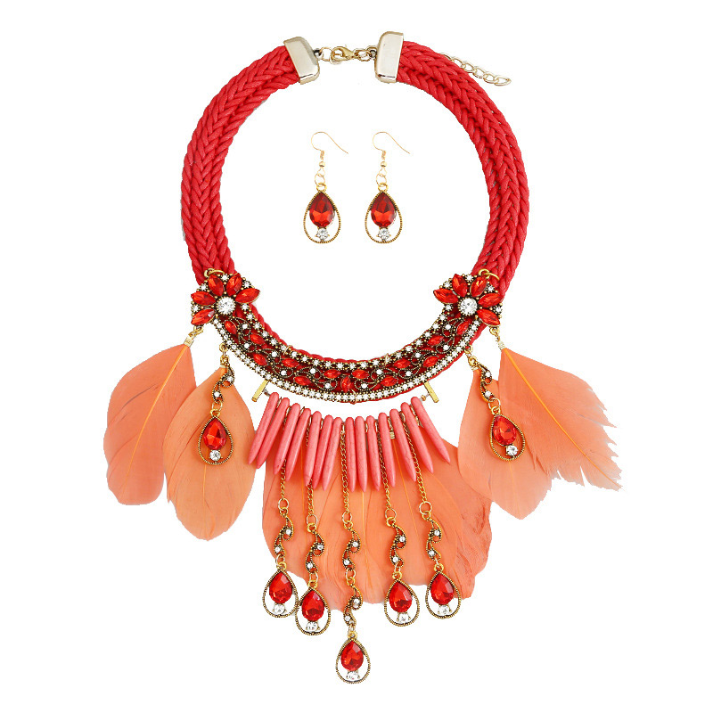 Fashion Red Waterdrop Shape Decorated Necklace,Jewelry Sets
