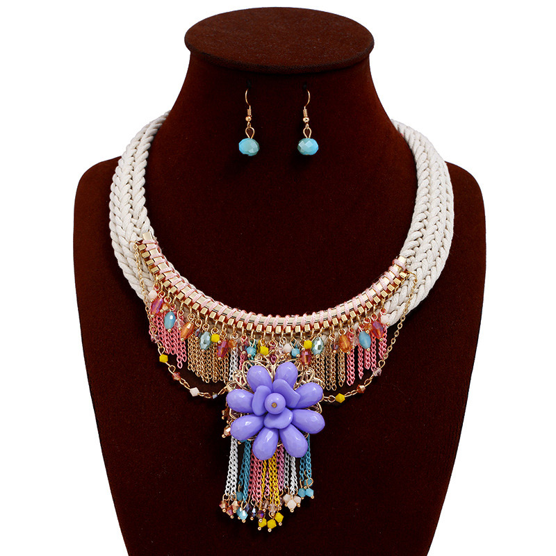 Fashion Purple Flower Shape Decorated Jewelry Sets,Jewelry Sets