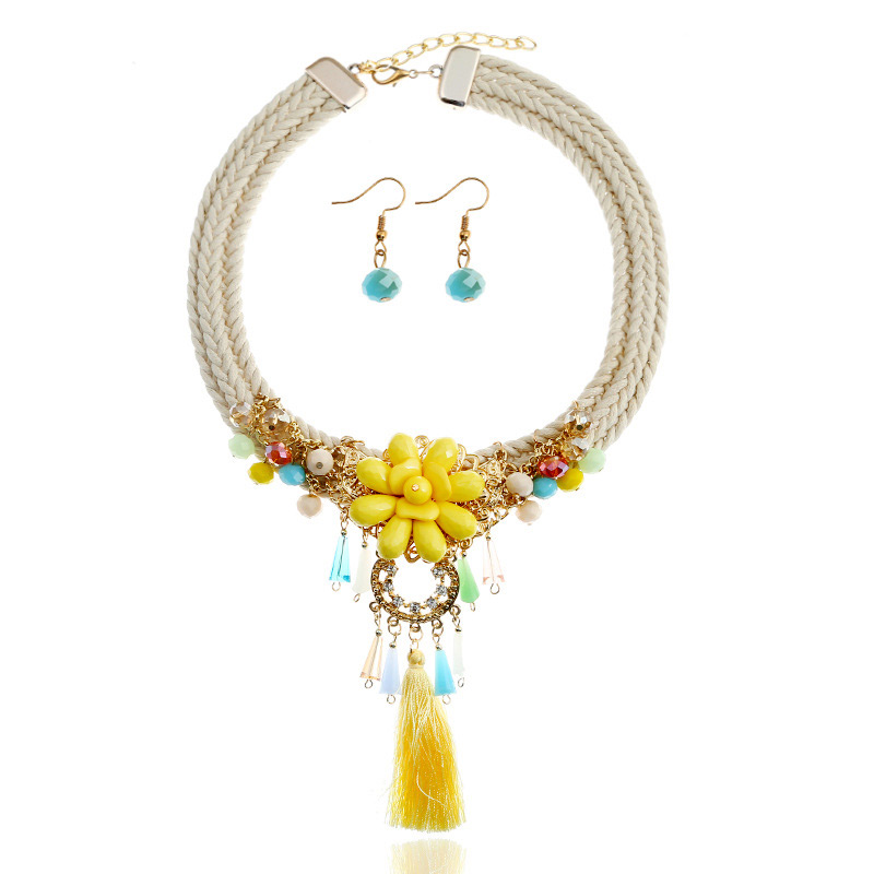 Fashion Yellow Flower Shape Decorated Jewelry Sets,Jewelry Sets