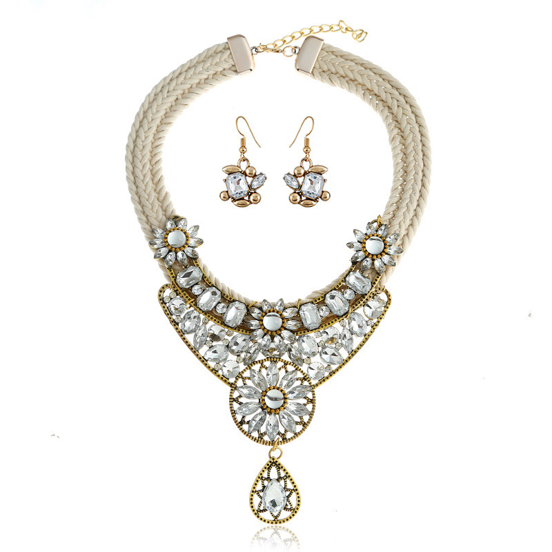 Fashion White Hollow Out Design Flower Shape Jewelry Sets,Jewelry Sets