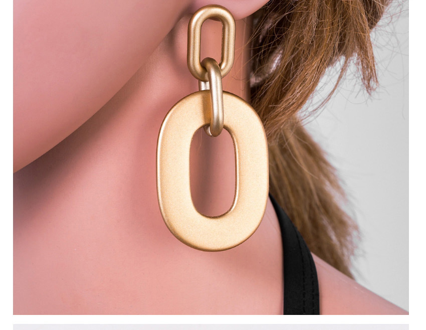 Fashion Gold Color Oval Shape Decorated Pure Color Earrings,Drop Earrings