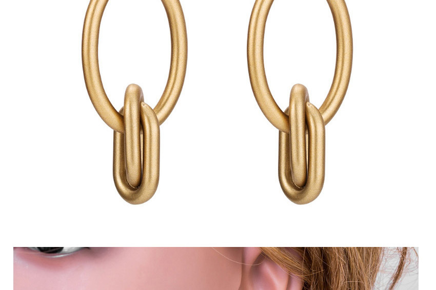 Fashion Gold Color Oval Shape Decorated Pure Color Earrings,Hoop Earrings