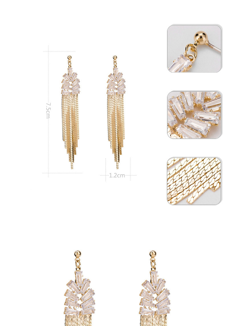 Fashion Gold Color Tassel Decorated Earrings,Stud Earrings