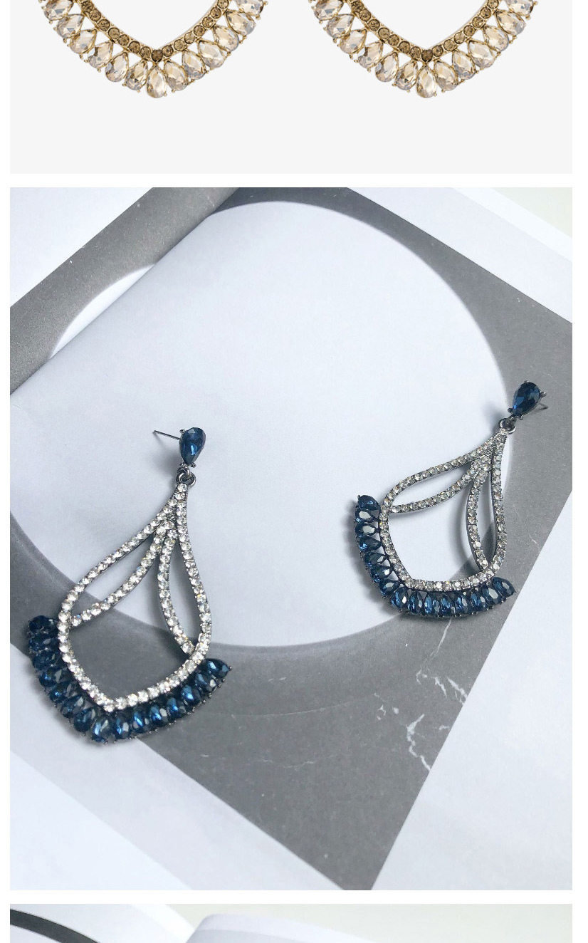 Fashion Blue Full Diamond Decorated Earrings,Drop Earrings