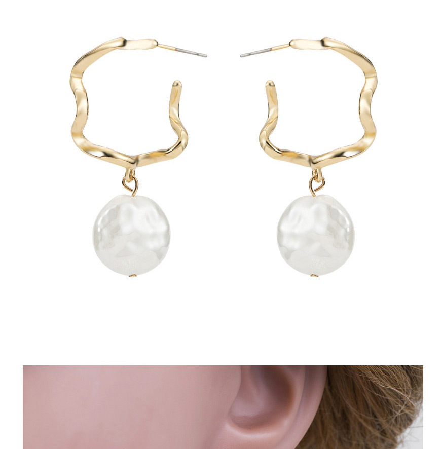 Fashion Gold Color Irregular Shape Decorated Earrings,Hoop Earrings