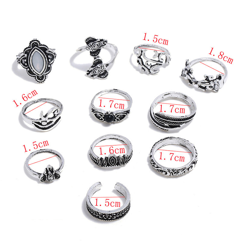Fashion Silver Color Flower Shape Decorated Rings Sets,Fashion Rings