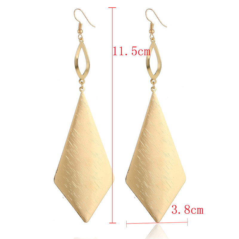 Fashion Gold Color Rhombus Shape Decorated Pure Color Earrings,Drop Earrings
