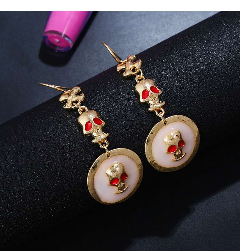 Fashion Gold Color Skull Shape Decorated Earrings,Drop Earrings