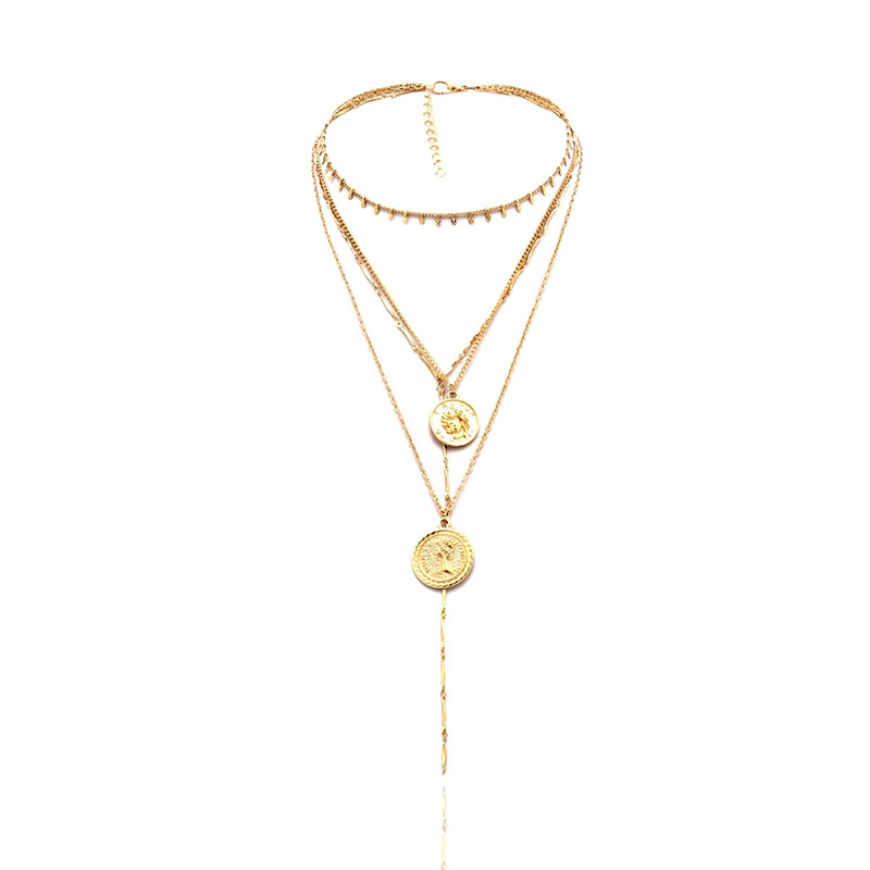 Fashion Gold Color Pure Color Decorated Multi-layer Necklace,Multi Strand Necklaces