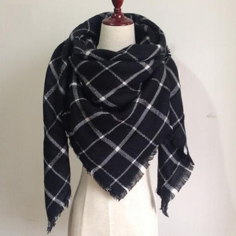 Fashion Black+white Grid Pattern Decorated Scarf,Thin Scaves