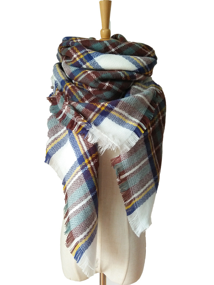 Fashion Multi-color Grid Pattern Decorated Scarf,Thin Scaves