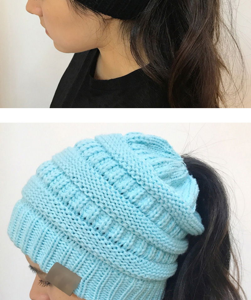 Fashion Blue Pure Color Decorated Hat,Knitting Wool Hats
