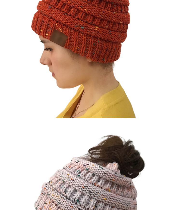 Fashion Dark Orange Pure Color Decorated Hat,Knitting Wool Hats