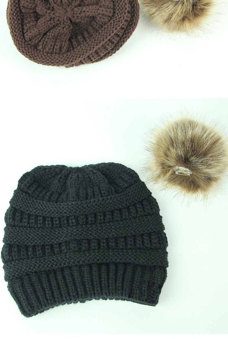 Fashion Brown Pure Color Decorated Hat,Knitting Wool Hats