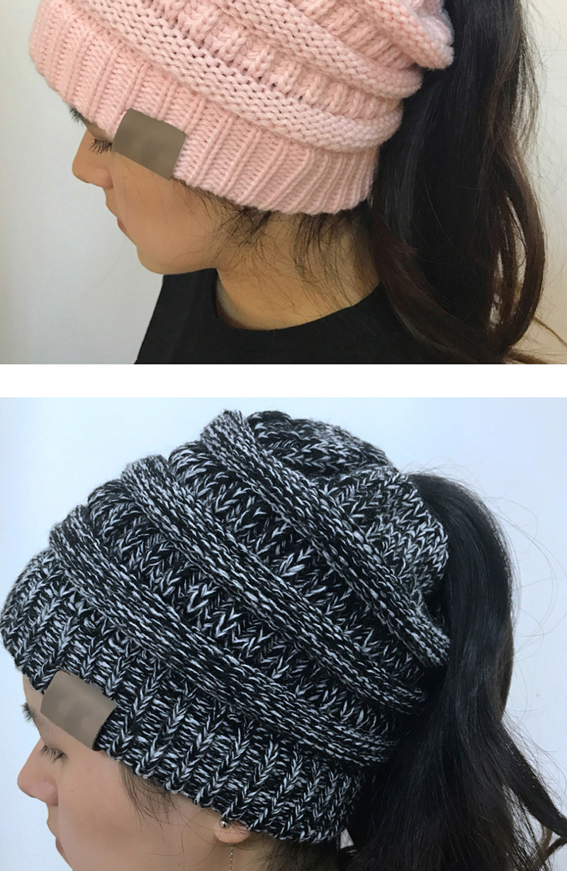 Fashion Pink+white Stripe Pattern Decorated Pure Color Hat,Knitting Wool Hats