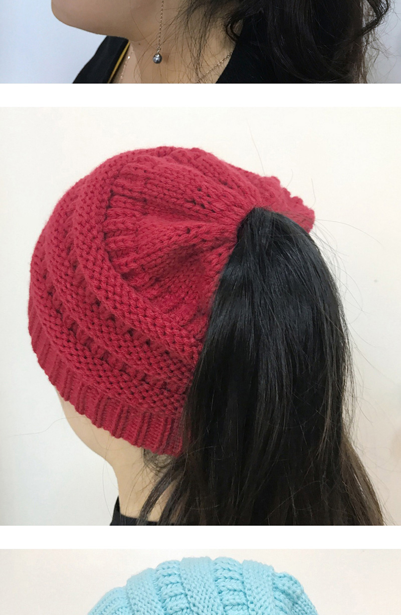 Fashion Claret Red Stripe Pattern Decorated Pure Color Hat,Knitting Wool Hats