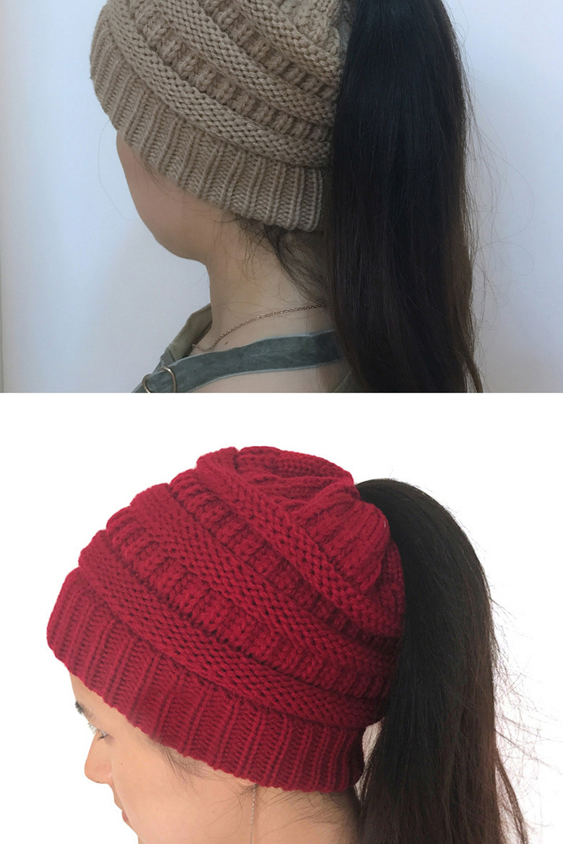 Fashion Red Stripe Pattern Decorated Hat,Knitting Wool Hats