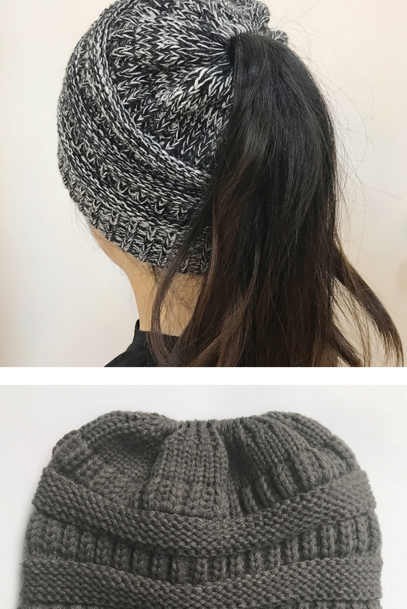Fashion Dark Gray Stripe Pattern Decorated Hat,Knitting Wool Hats