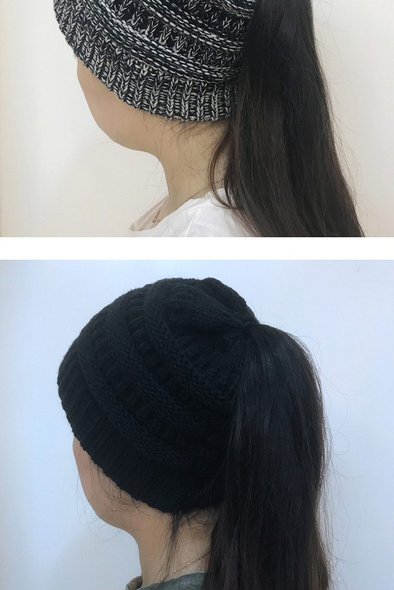 Fashion Black+white Stripe Pattern Decorated Hat,Knitting Wool Hats