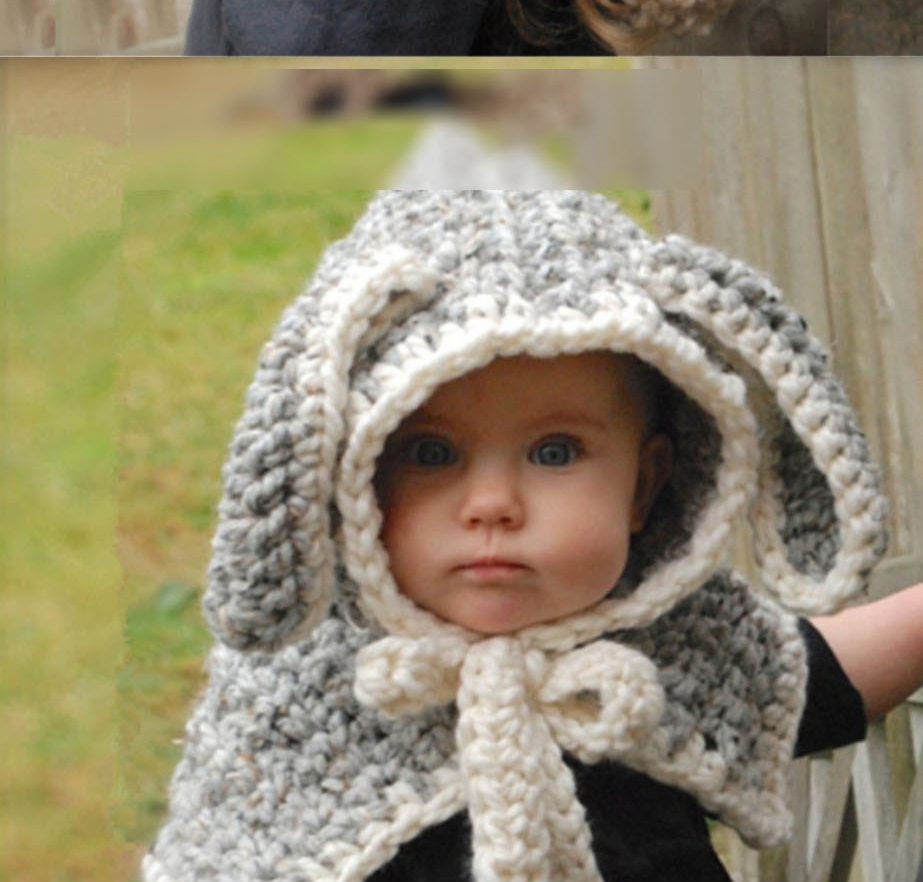Lovely Gray Cartoon Rabbit Shape Design Child Hat,Knitting Wool Hats