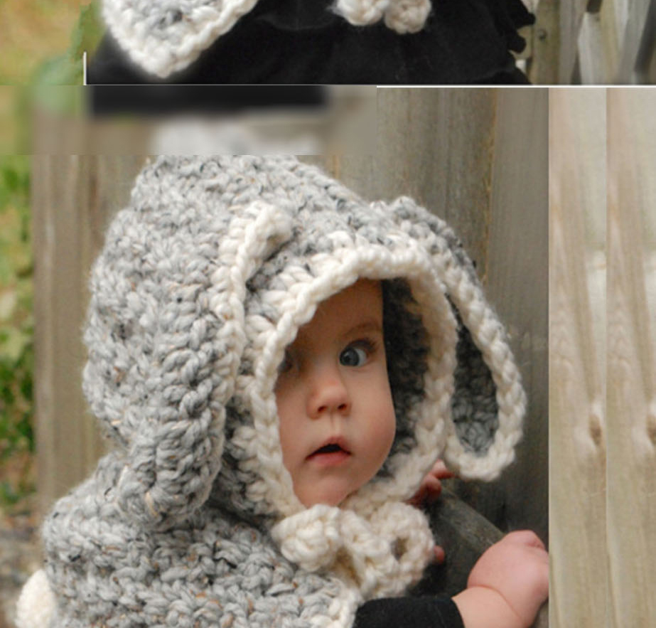 Lovely Khaki Cartoon Rabbit Shape Design Child Hat,Knitting Wool Hats