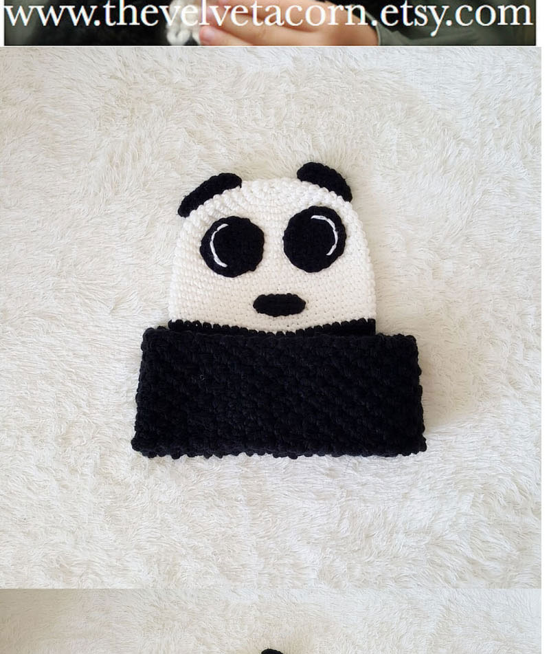 Lovely White+black Cartoon Bear Shape Design Child Hat,Knitting Wool Hats