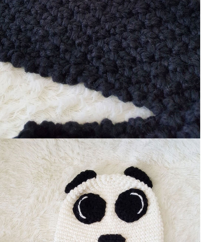 Lovely White+black Cartoon Bear Shape Design Child Hat,Knitting Wool Hats