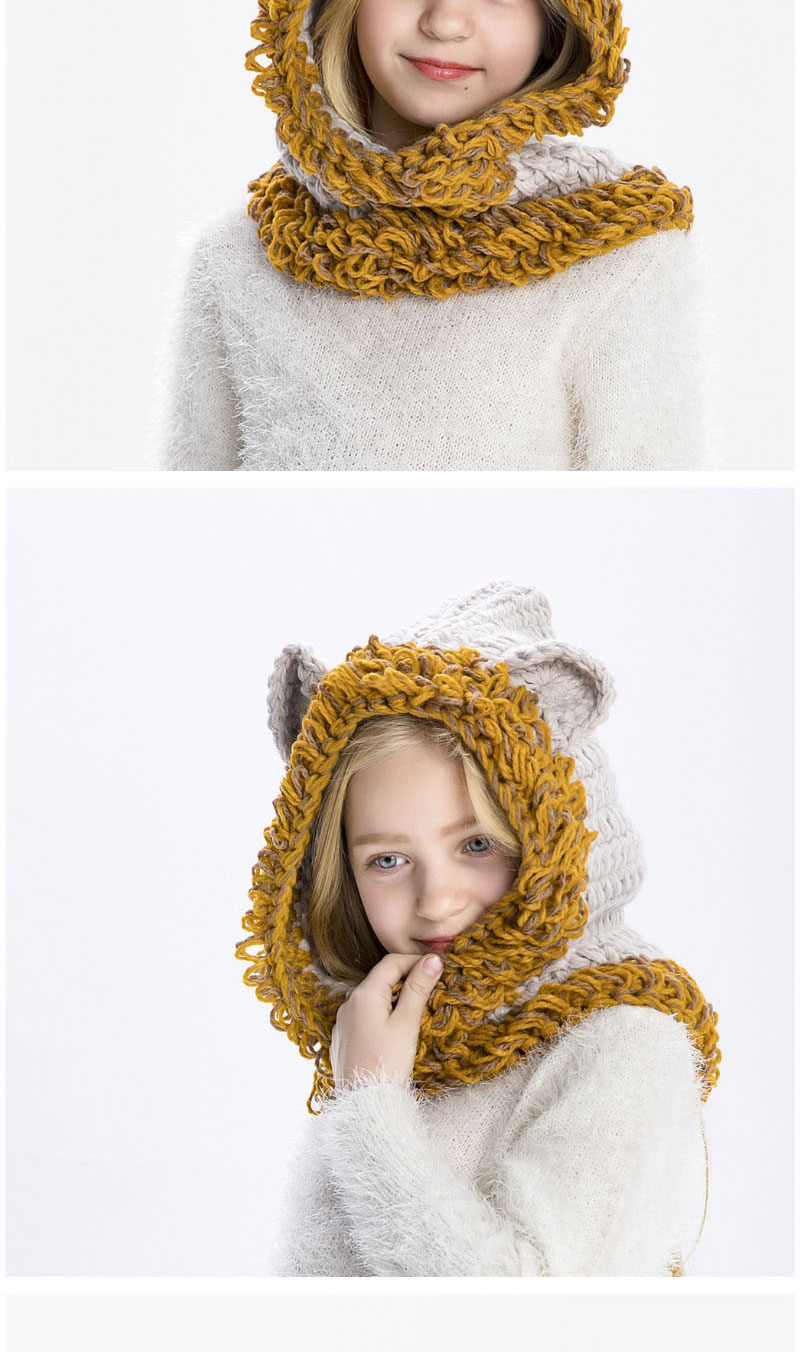 Lovely Yellow Cartoon Bear Shape Design Child Tassel Hat,Knitting Wool Hats