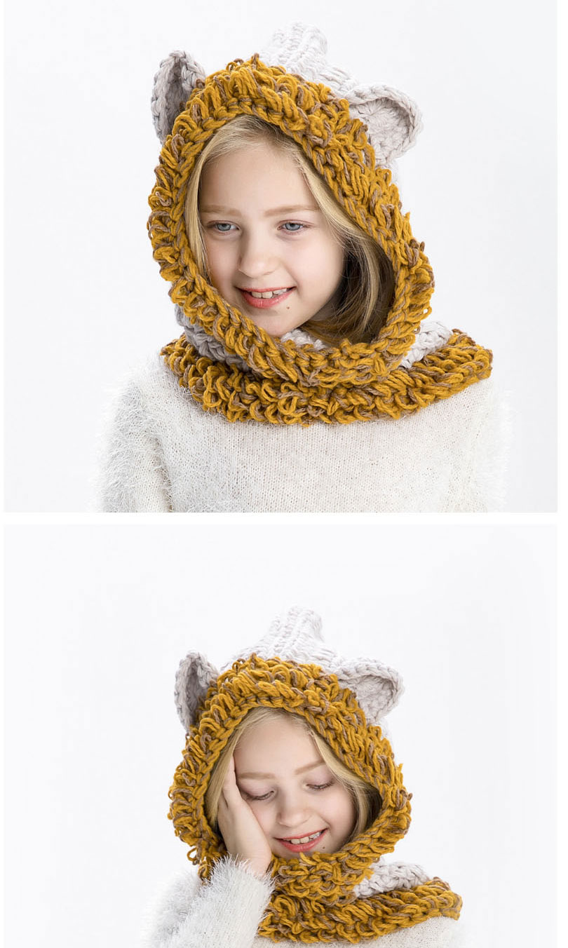 Lovely Beige Cartoon Bear Shape Design Child Tassel Hat,Knitting Wool Hats
