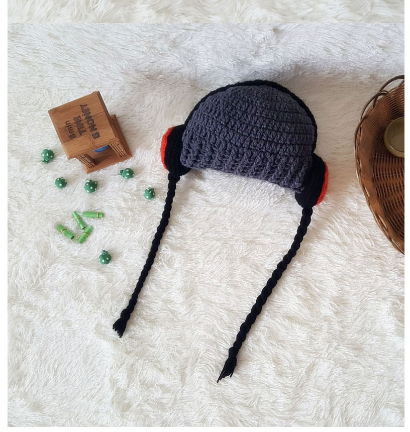 Lovely Gray Headset Shape Design Child Knitted Hat,Knitting Wool Hats