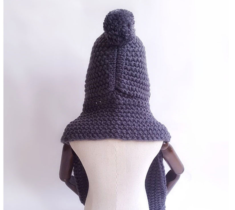 Lovely Gray Pure Color Design Child Knitted Cloak Cap,Knitting Wool Hats