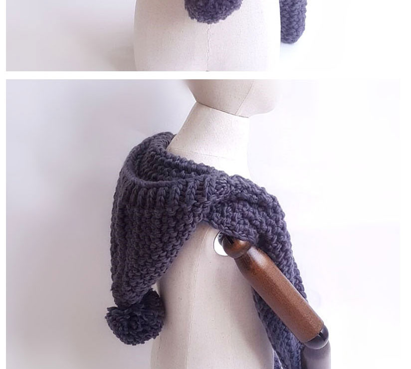 Lovely Gray Pure Color Design Child Knitted Cloak Cap,Knitting Wool Hats