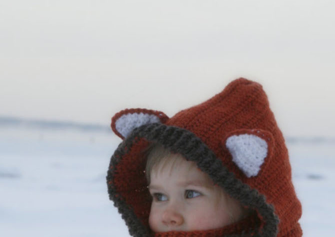 Lovely Brown Cartoon Fox Shape Design Child Knitted Hat,Knitting Wool Hats