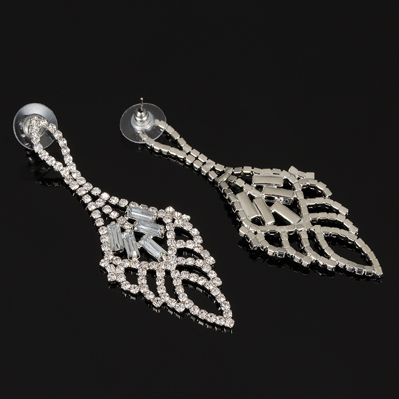 Fashion Silver Color Hollow Out Design Full Diamond Earrings,Drop Earrings