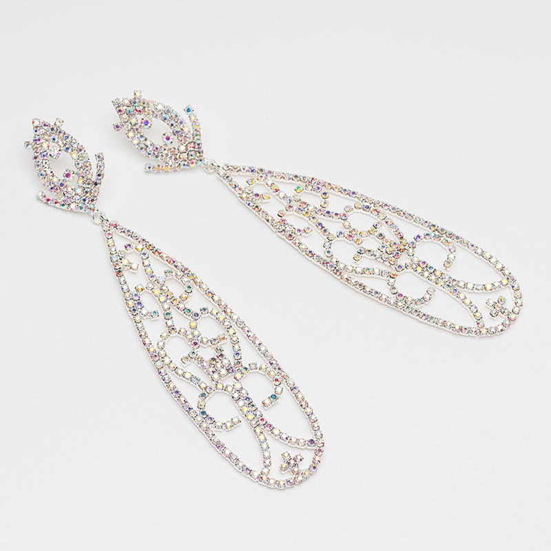 Fashion Multi-color Hollow Out Design Full Diamond Earrings,Drop Earrings