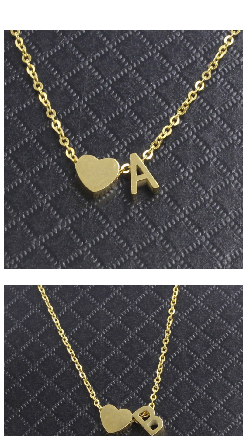 Simple Gold Color Letter P&heart Shape Decorated Necklace,Necklaces