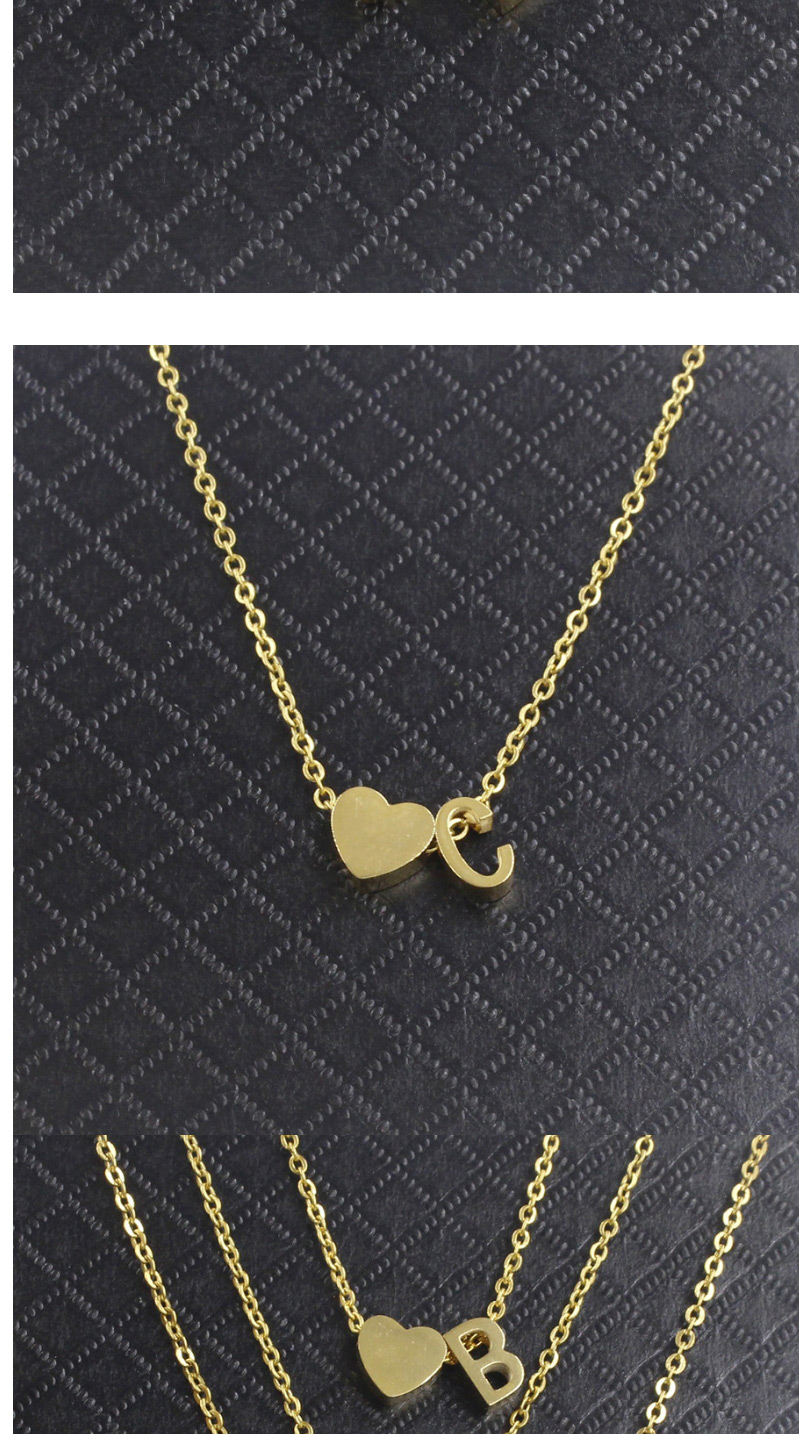 Simple Gold Color Letter T&heart Shape Decorated Necklace,Necklaces