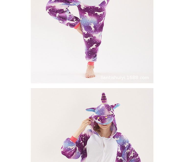 Fashion Purple Horse Pattern Decorated Unicorn Pajamas,Cartoon Pajama