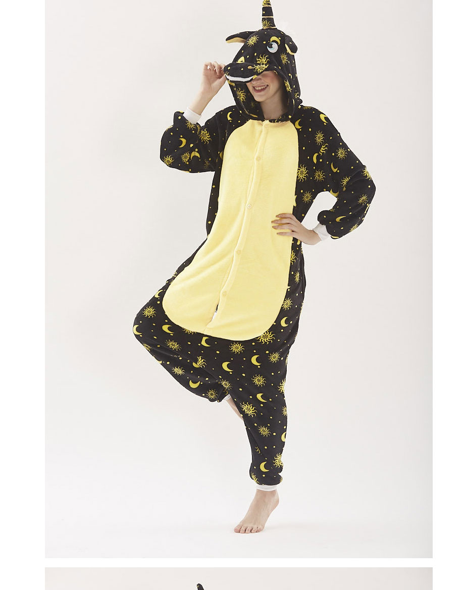 Fashion Black Moon&star Pattern Decorated Unicorn Pajamas,Cartoon Pajama