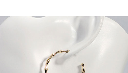 Fashion Gold Bamboo C Shape Earrings,Hoop Earrings
