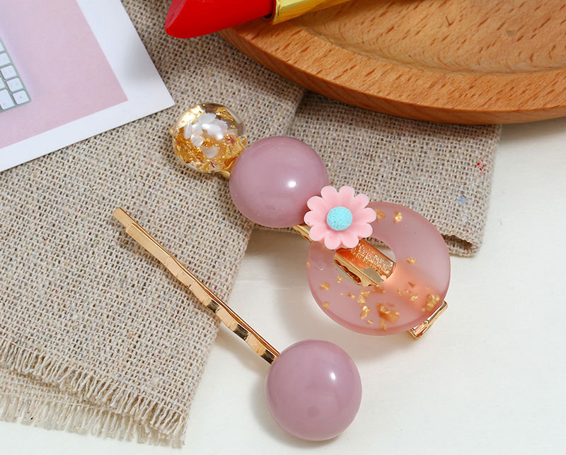 Fashion Pink Pearl Flower Alloy Hair Clip Two-piece,Hairpins