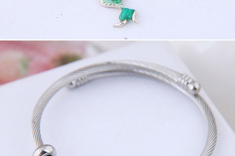 Fashion Green Metal Shell Mermaid Bracelet,Fashion Bangles