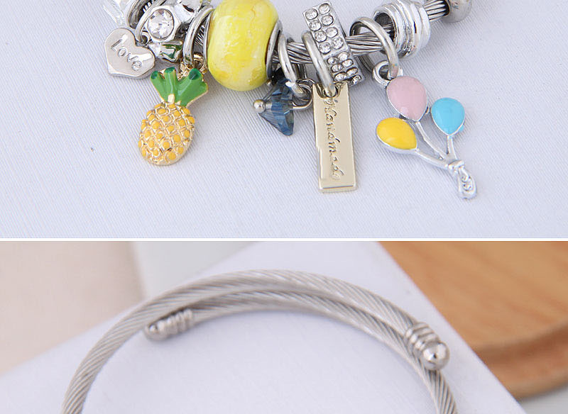 Fashion Yellow Metal Fruit Pendant Bracelet,Fashion Bangles