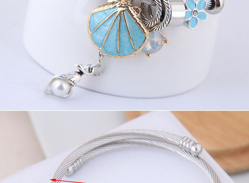 Fashion White Metal Shell Pendant Bracelet,Fashion Bangles