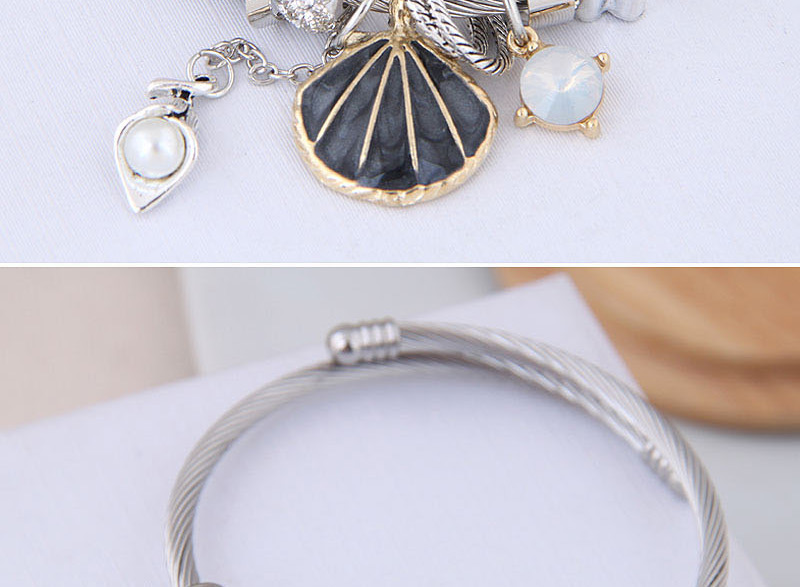 Fashion Blue Metal Shell Pendant Bracelet,Fashion Bangles