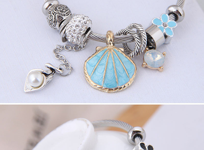 Fashion Blue Metal Shell Pendant Bracelet,Fashion Bangles