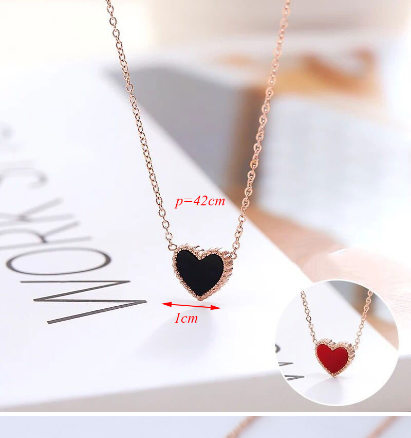 Fashion Black Titanium Steel Love Necklace,Necklaces