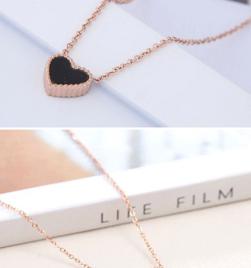 Fashion Black Titanium Steel Love Necklace,Necklaces